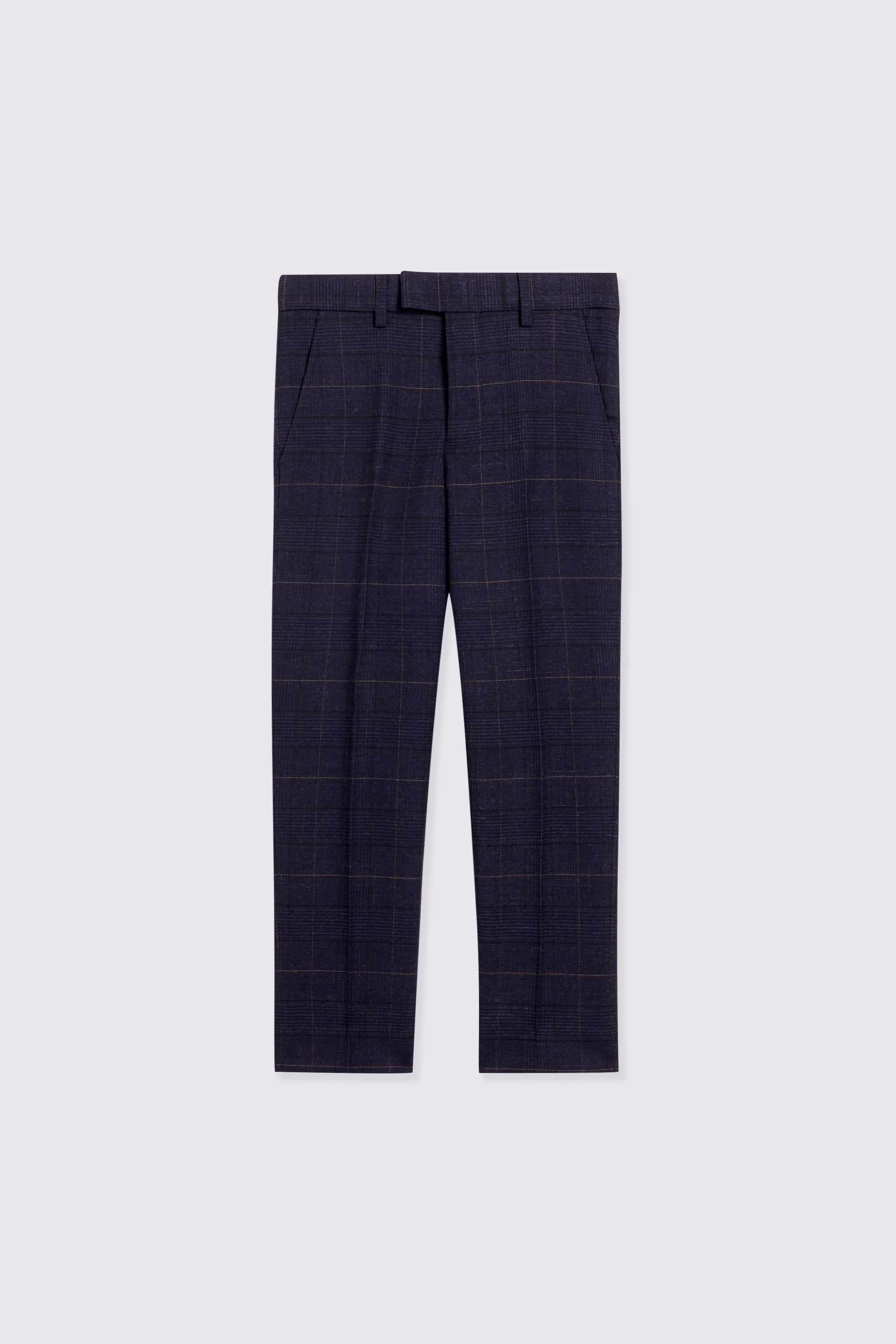 Boys Navy Black Check Suit